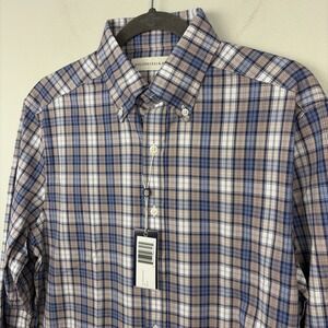 Holderness & Bourne Mens M The Andrews Shirt FES Tailored Fit Stretch Plaid